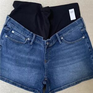 GAP Women's Maternity True Waistband Full Panel 4" Denim Shorts New 34 Size 18
